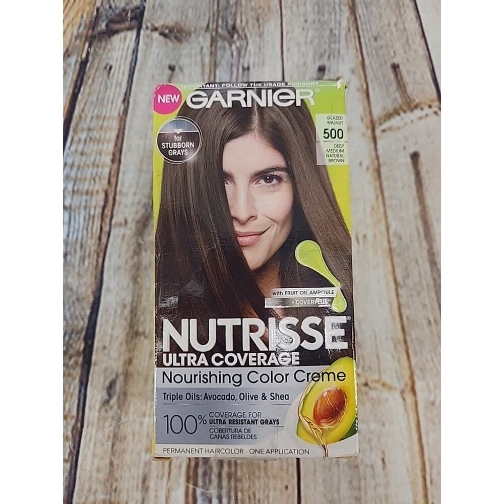 Garnier Nutrisse Ultra Coverage Haircolor 500 Glazed Walnut *NEW IN SEALED BOX*